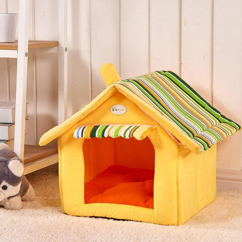 Striped Dog House Bed
