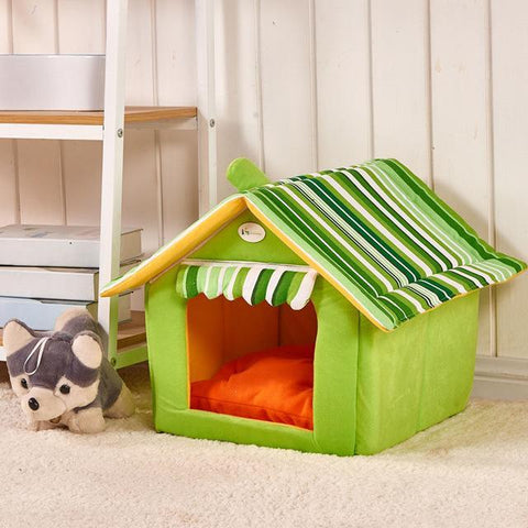 Striped Dog House Bed